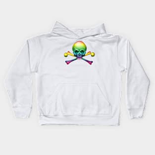 Rainbow Skull and Bones Kids Hoodie